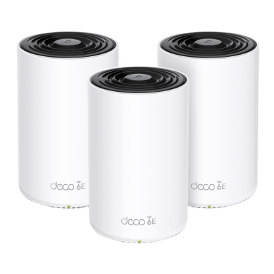 Router Inalámbrico MESH Interior para Hogar | Doble Banda Wi-Fi 6E AX5400 Mbps | 3 Puerto Gigabit WAN|LAN | 4 Antenas Internas | Administración Mediante la App Deco (iOS, Android) | Protección HomeShield