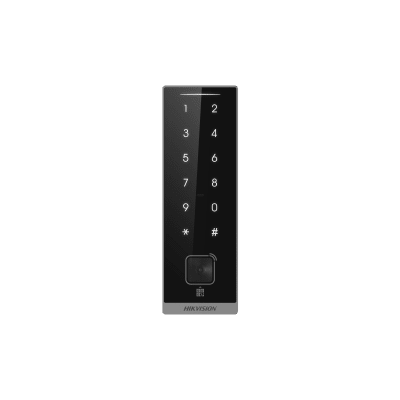 Teclado Esclavo con Lector de Tarjetas Virtuales Bluetooth y Códigos QR | Tarjetas MIFARE y PROX EM | Contraseñas | RS-485 Wiegand OSDP | Frecuencias 13.56 MHz y 125 KHz | Autenticación Tarjeta PIN QR Bluetooth | Táctil