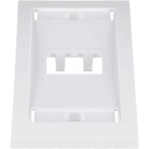 Placa de Pared Vertical Ejecutiva, Salida Para 2 Puertos Mini-Com, Con Espacios Para Etiquetas, Color Blanco