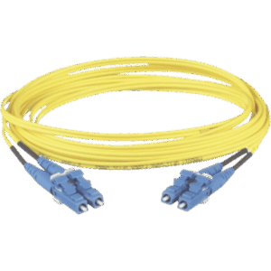Jumper de Fibra Optica Monomodo 9|125 OS2, LC-LC Duplex, OFNR (Riser), Color Amarillo, 1 Metro (3.28 Pies)