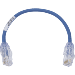 Cable de Parcheo UTP Cat6A, CM|LSZH, Diámetro Reducido (28AWG), Color Azul, 0.3 Metros (1 Pie)