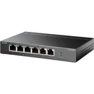 Switch PoE no Administrable de escritorio | 6 puertos 10|100 Mbps | 4 puertos PoE af|at | Presupuesto 67 W | Modo Extensor hasta 250 m | Calidad video prioritaria