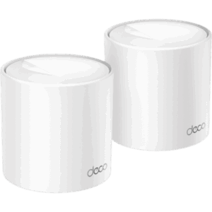 Kit 2 Routers Inalámbricos MESH Interior para Hogar | Doble Banda Wi-Fi 6 AX3000 Mbps | 3 Puerto Gigabit WAN|LAN | 2 Antenas Internas | Administración Mediante la App Deco (iOS, Android) | Protección HomeShield