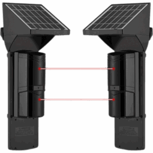 Detector Fotoelectrico Solar SFIRE SFA60 | 2 Rayos Infrarrojos | 60 m Exterior | 120 m Interior | Panel Solar Integrado | Bateria 4,000 mAh | 4 Frecuencias | IP65