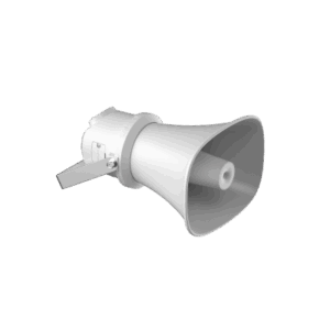 Bocina (Altavoz IP ) | Tipo Trompeta | 7 Watts | No requiere amplificador | PoE+ | Exterior IP67 | Metal | Voceo en tiempo real | Calendarización de audios | Síntesis de Voz (TTS) | Entrada de alarma