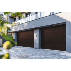 Puerta de Garage de Alta Calidad | Estilo Americano | Acabado Laminado PREMIUM | Color Madera Clara | 14x9 Pies.