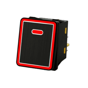 Interruptor tipo Switch con Led Color Verde | IP65 | Diseño Industrial | NO, COM, NC | Terminales tipo F1