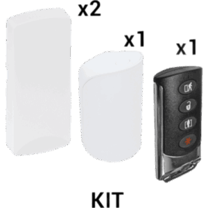 KIT Básico Sensores Inalámbricos - Incluye 2 Contactos Magnéticos, 1 PIR y 1 Llavero - Compatibles con Paneles DSC 433 MHz