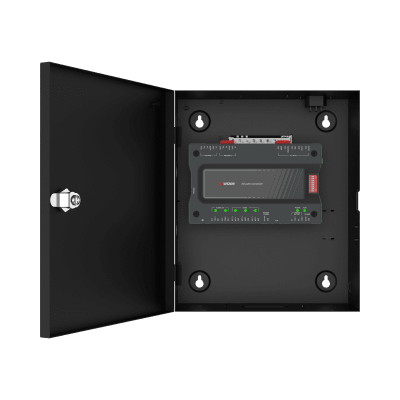 Controlador MAESTRO para Elevadores Administrable en la Nube con HikConnect Teams | Incluye Gabinete y Fuente | Control de Acceso para los pisos de los Elevadores por Huella o Tarjeta | Requiere Licencia | 1 Controlador por Cabina de Elevador