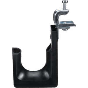 Sujetador STRONGHOLD tipo J (J-Hook), Con Abrazadera de Tornillo para Montaje, Hasta 46 Cables Cat6, Nylon 6.6, Color Negro, 1 pieza