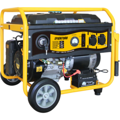 Generador a Gasolina | Planta de Emergencia de 6.5KW, 220Vac 2 Fases, Jaula con Ruedas para Fácil Traslado y Encendido Electrónico