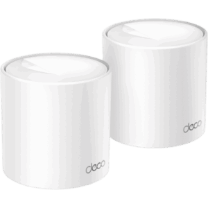 Kit 2 Routers Inalámbricos MESH Interior para Hogar | Doble Banda Wi-Fi 6 AX1500 Mbps | 2 Puerto Gigabit WAN|LAN | 2 Antenas Internas | Administración Mediante la App Deco (iOS, Android) | Protección HomeShield