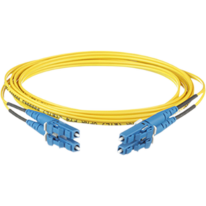 Jumper de Fibra Optica Monomodo 9|125 OS2, LC-LC Duplex, OFNR (Riser), Color Amarillo, 1 Metro (3.28 Pies)