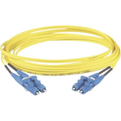 Jumper de Fibra Óptica | Monomodo OS2 9|125 | LC-LC Dúplex | LSZH | 3 m (9.84 ft) | 1.6 mm | Amarillo