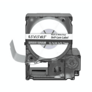 Casete de 175 Etiquetas Autolaminadas de 12.7 x 38.1 mm (0.5 x 1.5 pulgadas), para Cables de 4 a 8.1 mm (0.16 a 0.32 pulgadas) de Diámetro, Área de Impresión Color Blanco