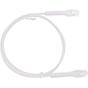 Mini Patch Cord Cat6 Ultra Slim 18 cm (7.09 Pulgadas) Blanco Ahorra Espacio sin Organizadores, con Bota Flexible