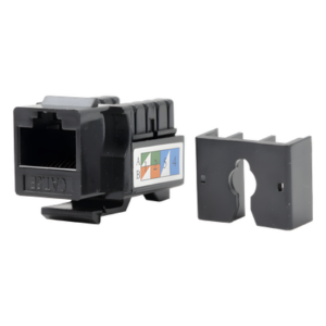 Módulo Jack Keystone Cat5e con Terminación 110 (Punchdown) para Faceplate - Color Negro