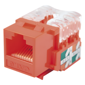 Módulo Jack Keystone Cat6 con Terminación 110 (Punchdown) para Faceplate - Color Rojo