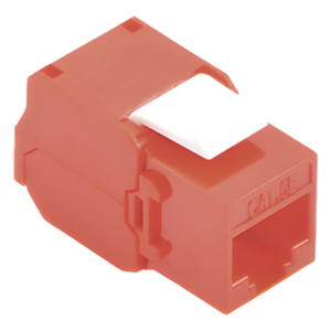 Módulo Jack Keystone Cat5e (Toolless), con Terminación en Ángulo 180 - Color Rojo, Compatible con Faceplate y Patchpanel Linkedpro