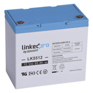 Batería de respaldo 12 V | 55 Ah | AGM | Especial para Seguridad Electrónica | UPS | Sistemas de Emergencia | Vida útil 5 años | Terminales T2