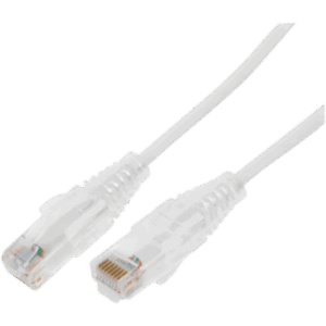 Cable de Parcheo Slim UTP Cat6A - 10 Metros (32.81 Pies) Blanco, Diámetro Reducido (28 AWG)