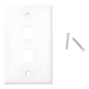 Placa de Pared de 2 Puertos, Keystone, Color Blanco