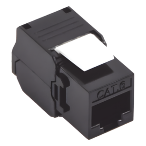 Módulo Jack Keystone Cat6 (Toolless), con Terminación en Ángulo 180 - Color Negro, Compatible con Faceplate y Patchpanel Linkedpro
