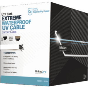 Bobina de Cable UTP Cat6 para Exterior en Color Blanco | 305 Metros (1000 Pies) | Certificada UL | Sin Blindaje