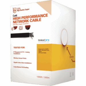 Bobina de Cable UTP Cat5e para Exterior en Color Blanco | 305 Metros (1000 Pies) | Certificada UL | Sin Blindaje