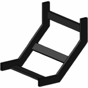 Curva vertical interior epoxica para charola tubular de 4" de ancho, incluye cople y tornillería