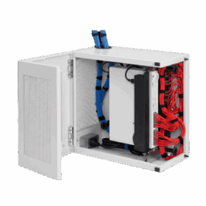 Gabinete de Pared L-Box 6U | Acero 1.9 mm | 610 x 610 x 313 mm (24x24x12 in) | Puerta L 120° | RAL 7035 | Rack 19"