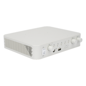 Amplificador | Bluetooth | 2 Canales con Control de volumen Independiente | 30 W por Canal | Salida 4-8 ohms x 2 | 100V COM x 2 | Una Zona | Música Ambiental