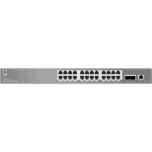 Switch Administrable L2++ | 24 Puertos Gigabit PoE | PoE++ 250W | 2 Puertos SFP+ | 88 Gbps | VLAN 4K | QoS Avanzado