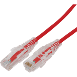 Cable de Parcheo Slim UTP Cat6A - 1 Metro (3.28 Pies) Rojo, Diámetro Reducido (28 AWG)