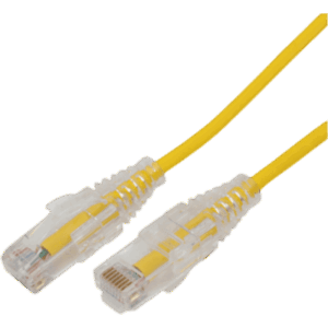 Cable de Parcheo Slim UTP Cat6A - 10 Metros (32.81 Pies) Amarillo, Diámetro Reducido (28 AWG)