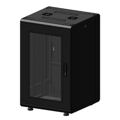 Gabinete Rack 19 Pulgadas | 18U | Piso | Puerta Cristal Templado | Acero Cal. 16-18-20 | 750 kg (1653.5 lb) | 60x93x46 cm (23.6x36.6x18.1 in) - Image 3