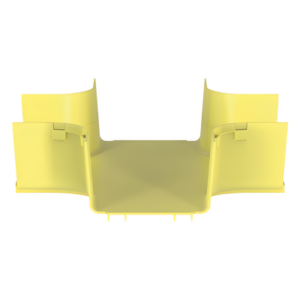Accesorio de 4 Vías Horizontal, Con Ángulos a 90º, Para Canaletas FiberRunner™ 6X4, Color Amarillo