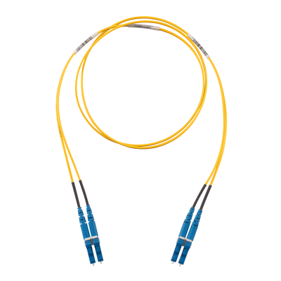 Jumper de Fibra Óptica | Monomodo OS2 9|125 | LC-LC Dúplex | LSZH | 2 m (6.56 ft) | Amarillo