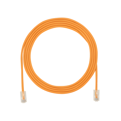 Cable de Parcheo UTP, Cat6A, Diámetro Reducido (28 AWG), CM|LSZH, Color Naranja, 20.3 cm (8 Pulgadas)