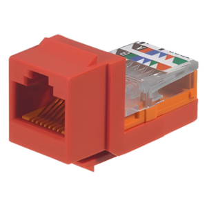 Módulo Jack Keystone | Cat 5e | UTP | 22-24 AWG | RJ45 | Leadframe | PoE | Rojo