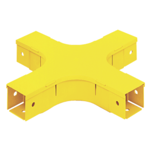 Accesorio de 4 Vías Horizontal, Con Ángulos a 90º, Para Canaletas FiberRunner™ 2X2, Color Amarillo