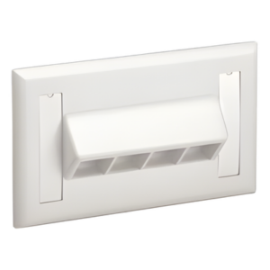 Placa de Pared Horizontal | 4 Puertos Keystone | 69.8 x 114.3 mm | 2.75 x 4.5 pulg. | Blanco Mate