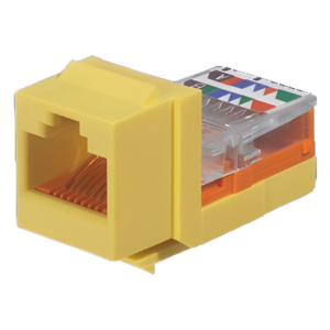 Módulo Jack Keystone | Cat 5e | RJ45 | 8P8C | Leadframe | T568A-B | Sin Blindaje | Amarillo
