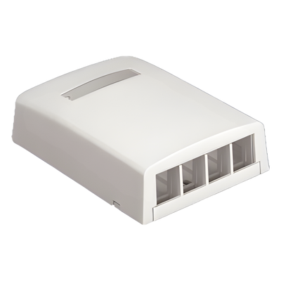 Caja de Montaje en Superficie | 4 Módulos Keystone | ABS | 82.8 x 31.2 x 83.3 mm | Blanco