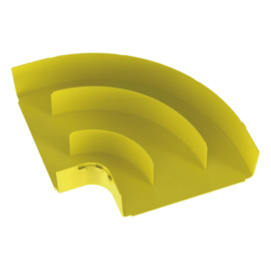 Ángulo Recto a 90º Horizontal, Para Canaletas FiberRunner™ 12X4, Color Amarillo