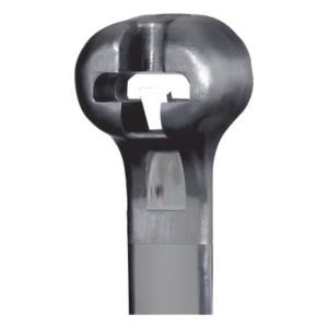 Cincho de Nylon 6.6 Dome-Top®, Con Lengüeta de Bloqueo de Acero Inoxidable, 620 mm largo x 7mm ancho, Color Negro, Exterior Resistente a Rayos UV, Paquete de 100pz