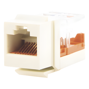 Jack Keystone | Cat 5e | 8P8C | Leadframe | T568A-B | Sin Blindaje | Blanco Mate