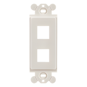Marco de Módulo Dúplex, Para Placas Frontales Estándar GFCI, Acepta 2 Módulos Keystone, Color Blanco