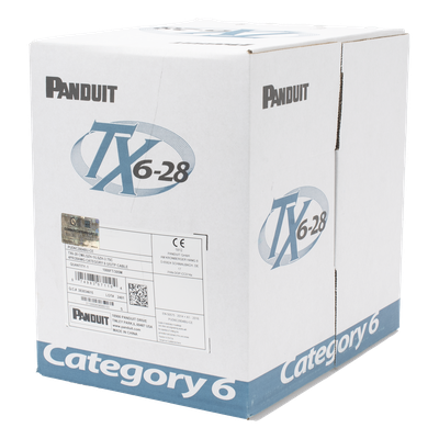 Bobina de Cable UTP 305 Metros (1000 Pies) de Cobre TX6-28Æ, Gris, Categoría 6, Diámetro Reducido (28 AWG), CM|LSZH, de 4 Pares