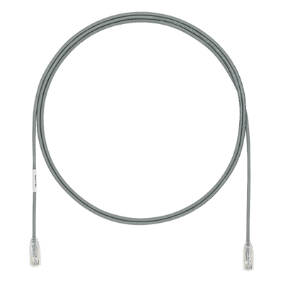 Cable de Parcheo TX6, UTP Cat6, Diámetro Reducido (28AWG), Color Gris, 1.5 Metros (4.92 Pies)